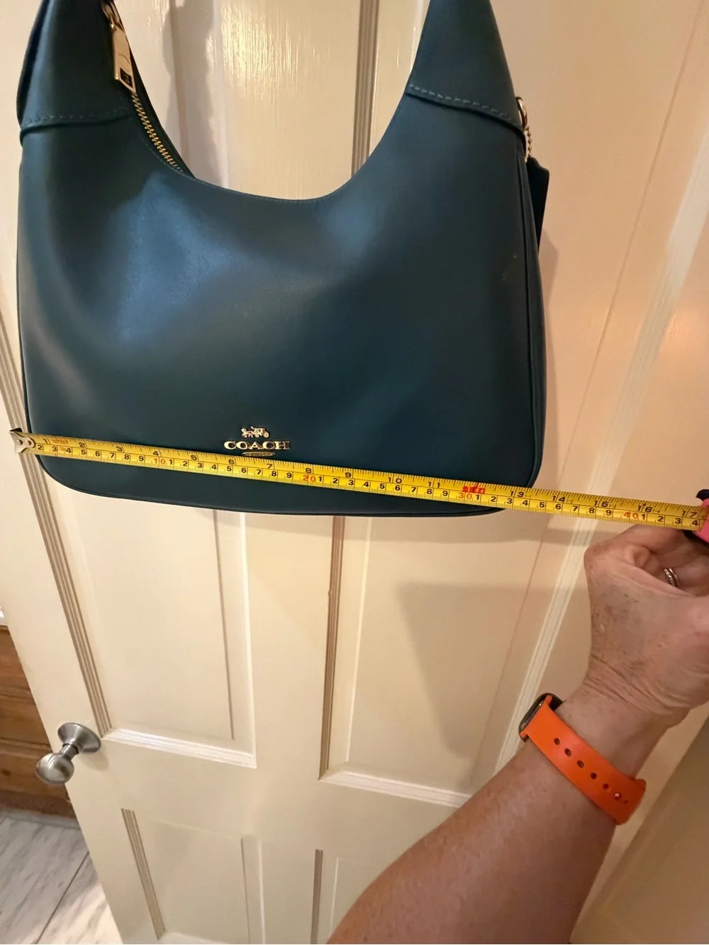 COACH K2577 Smooth Leather Hobo — Deep Teal